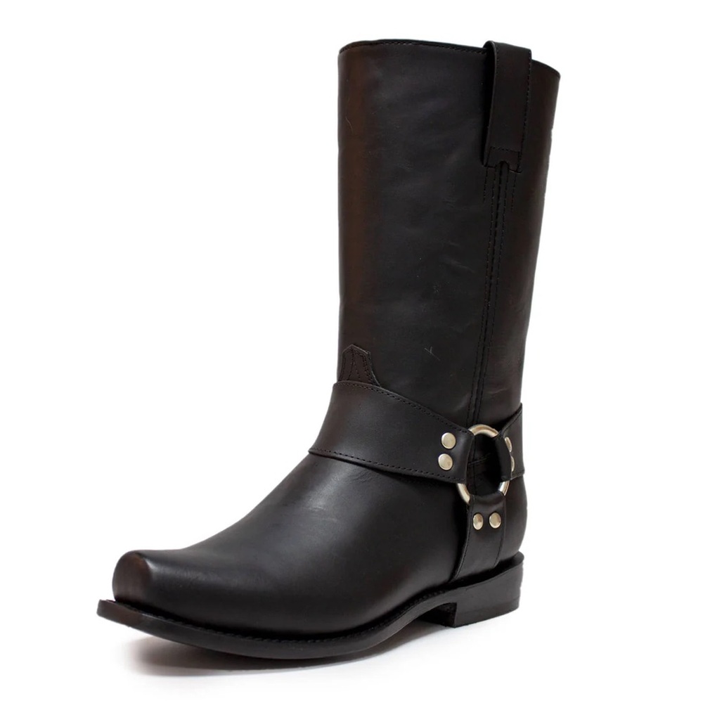 Bota Vaquera Biker El General Crazy Black  134 Trompa De Puerco Western